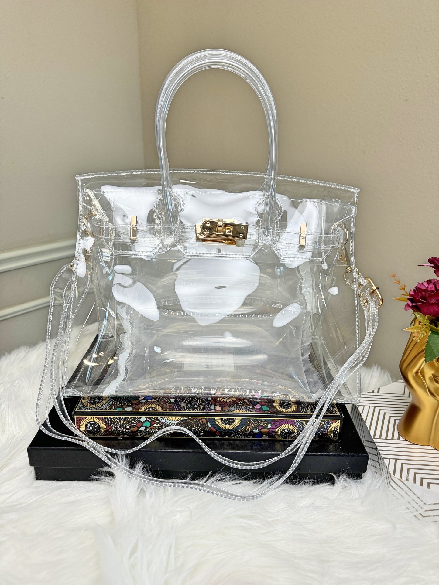 Clear Stadium Concert Bag | Clear Handbag | Stadium Approved | Top Handle Crossbody Bag | Gifts for Hers