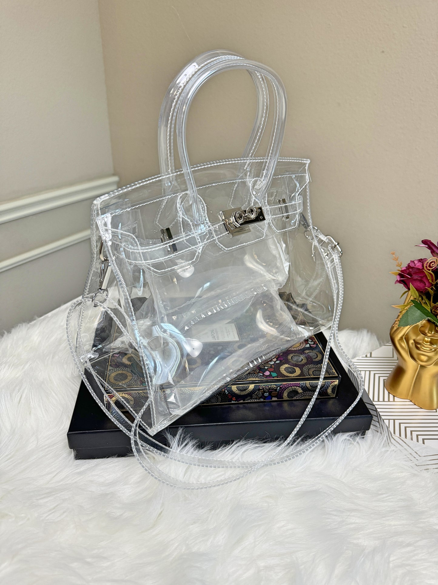 Clear Stadium Concert Bag | Clear Handbag | Stadium Approved | Top Handle Crossbody Bag | Gifts for Hers