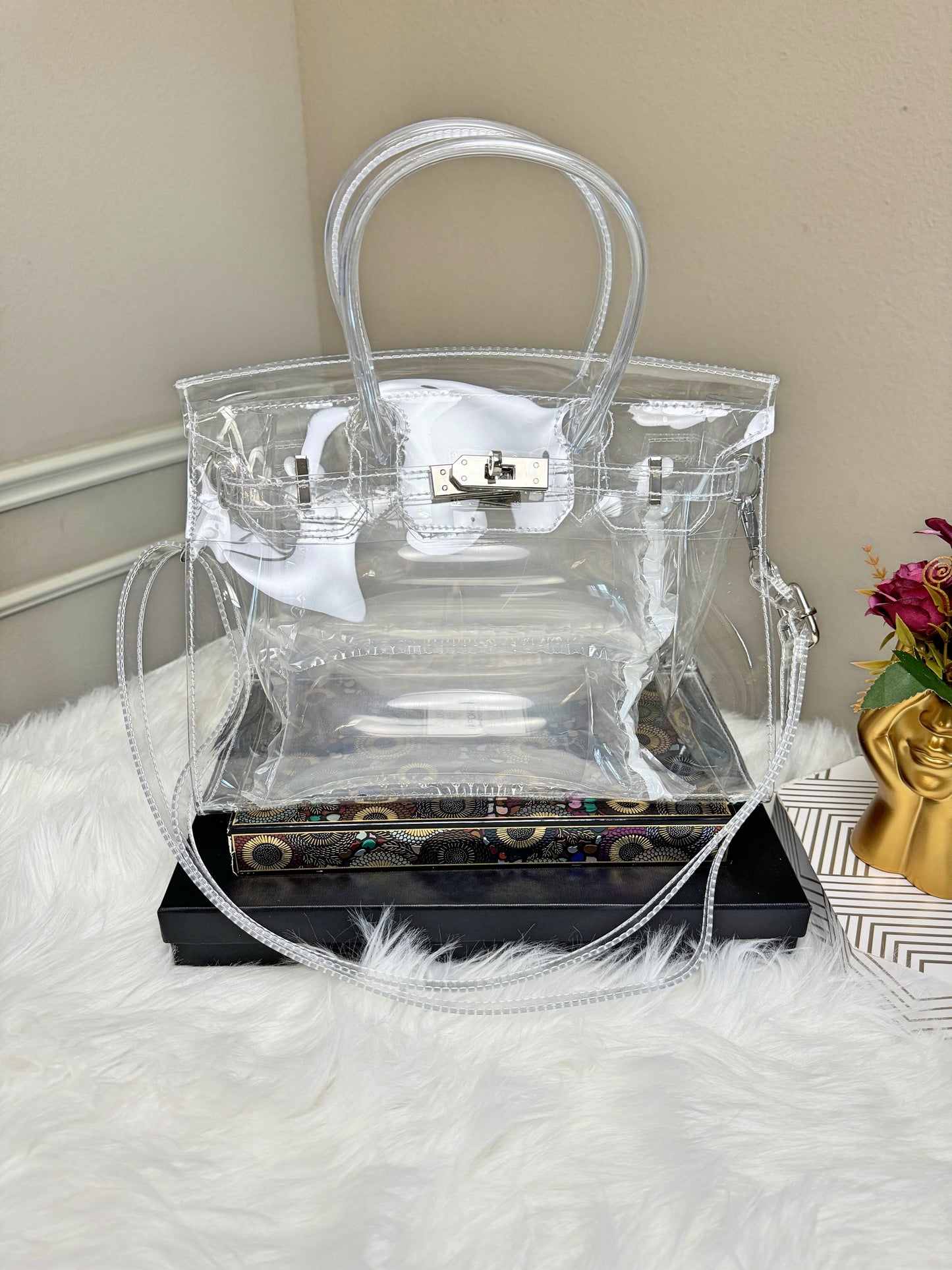 Clear Stadium Concert Bag | Clear Handbag | Stadium Approved | Top Handle Crossbody Bag | Gifts for Hers